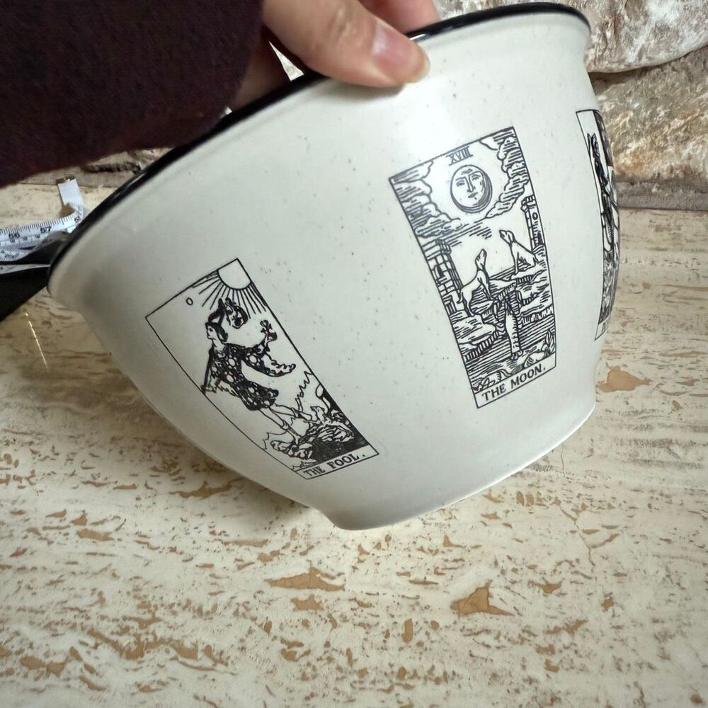 World Market Exclusive Vintage Tarot Card Enamel Treat Bowl. Tarot witchy goth h - Picture 6 of 6
